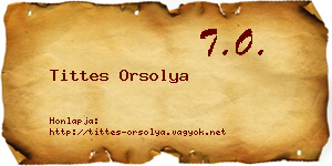 Tittes Orsolya névjegykártya